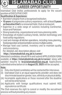 Jobs in Islamabad Club-1